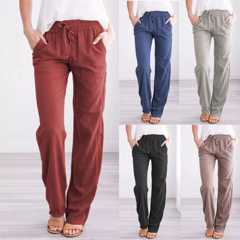 Fleece Wide-Leg Solid Pants for Women