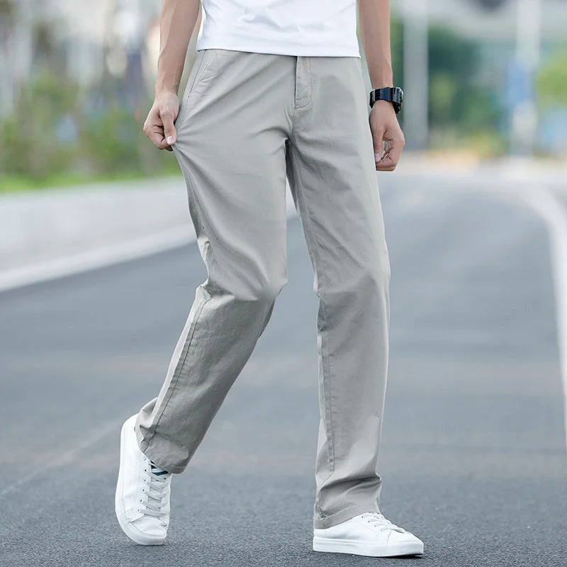 Men's Thin Cotton Khaki Casual Pants