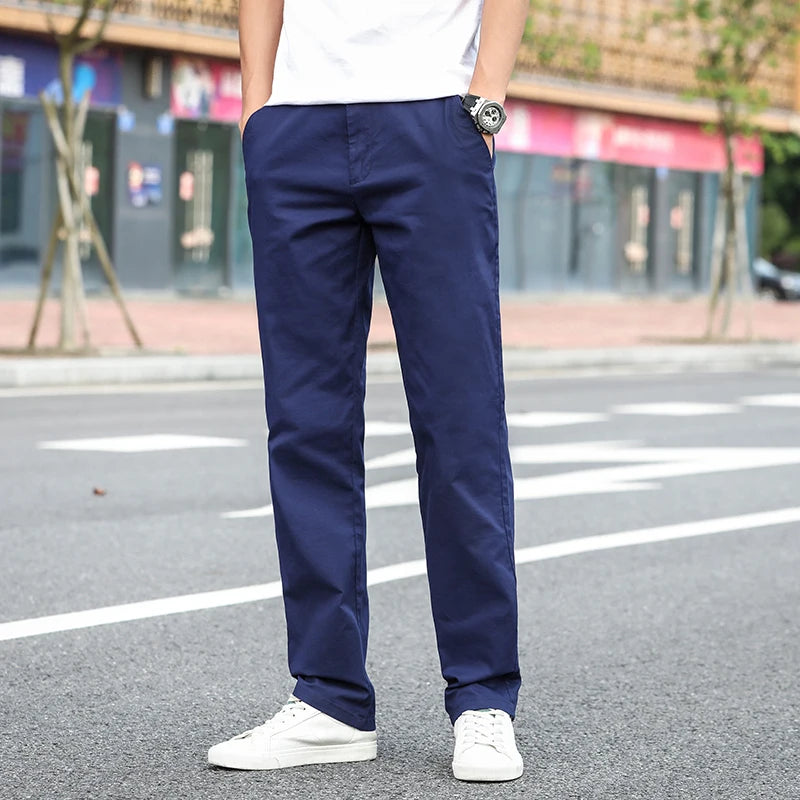 Men's Thin Cotton Khaki Casual Pants