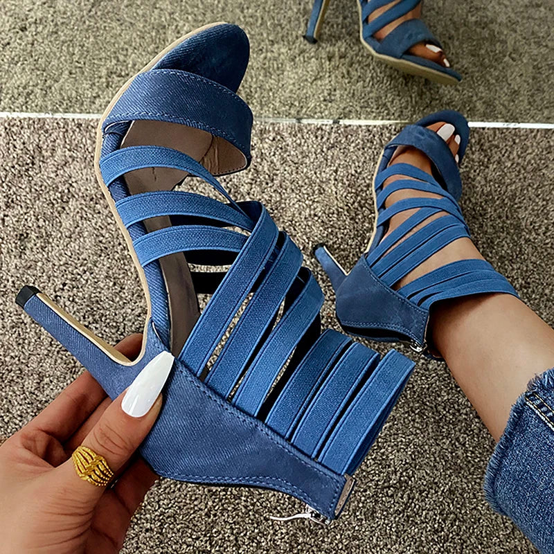 Ankle Strap Open Toe Stiletto Heel