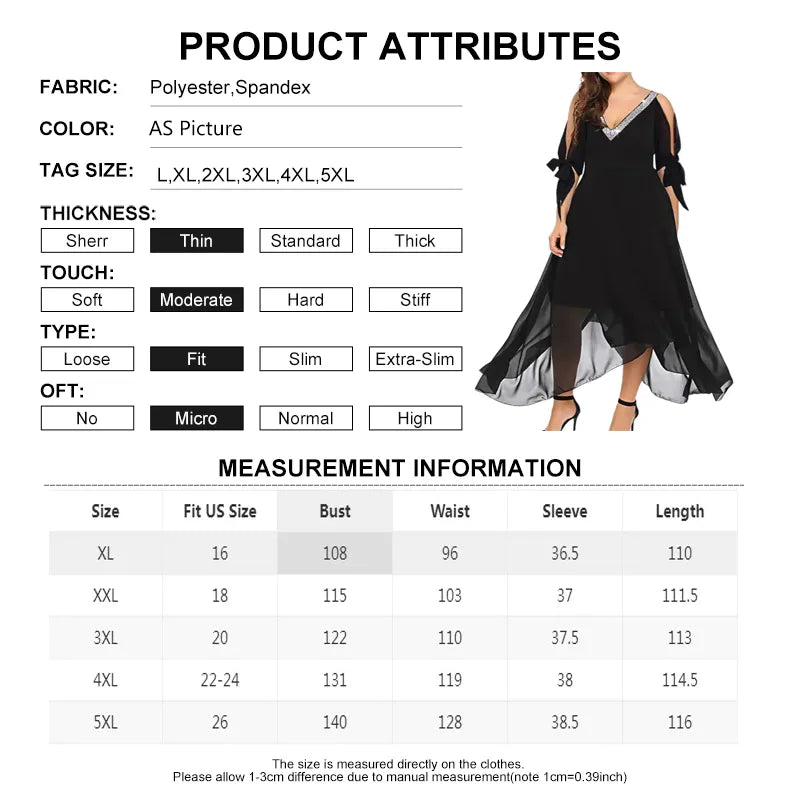 Plus Size Women's Chiffon Dress