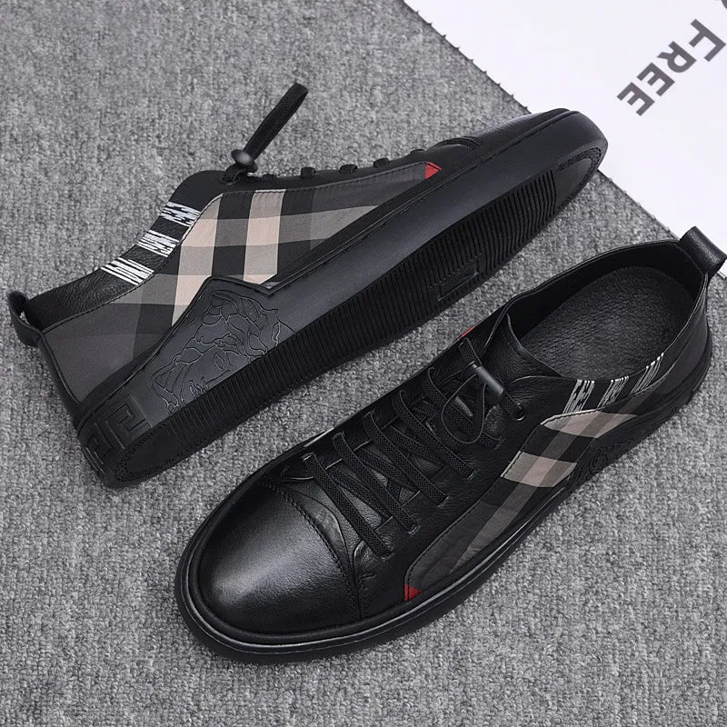 Burberry Black Nova Check Leather Shoes