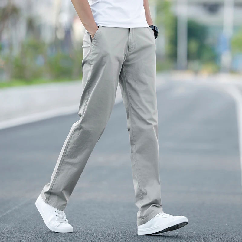 Men's Thin Cotton Khaki Casual Pants