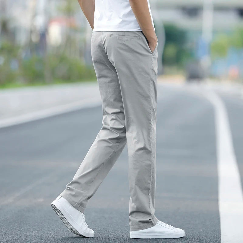 Men's Thin Cotton Khaki Casual Pants