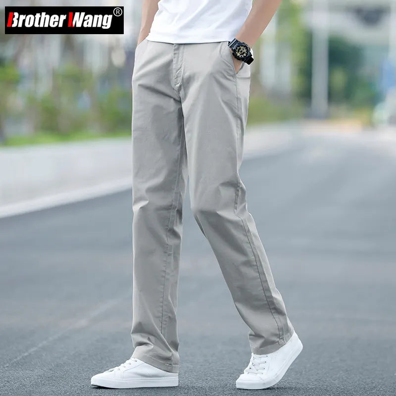 Men's Thin Cotton Khaki Casual Pants
