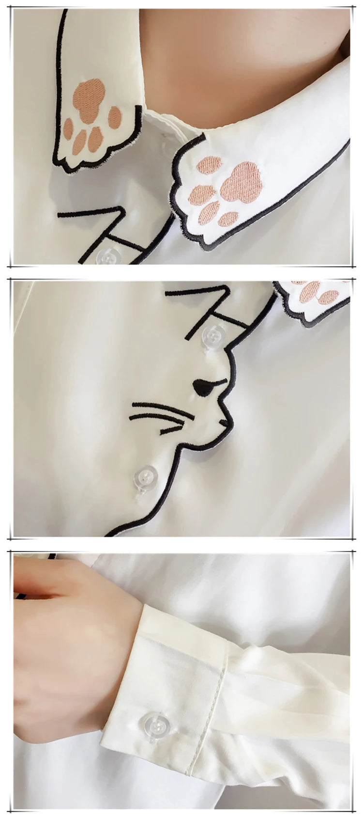 Embroidered Long Sleeve Women's Blouse