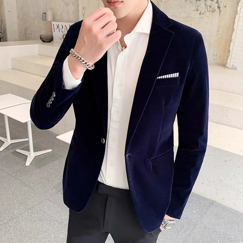 Men's Golden Velvet Suit