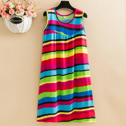 Vintage Style Sleeveless Print Dres
