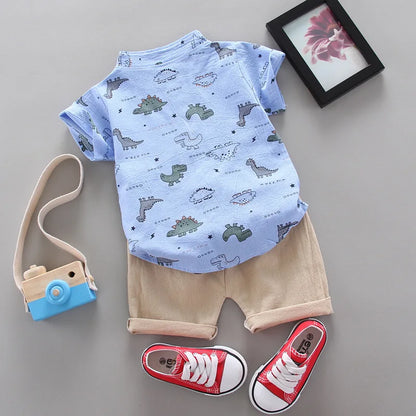 Cute Casual Short Sleeve Suit for Boys
