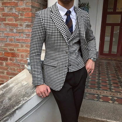 Houndstooth Blazer and Vest Set