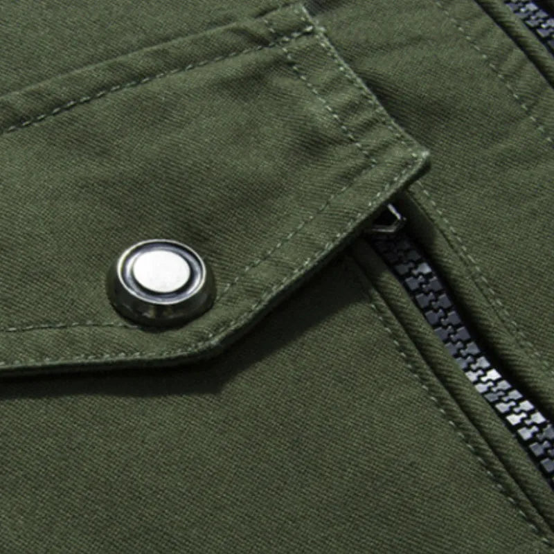 Men's Cotton Stand Collar Full Sleeves Zipper Closure  Jacket