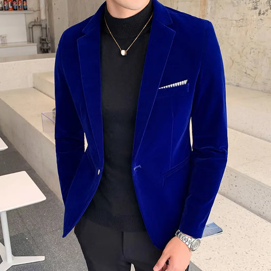 Men's Golden Velvet Suit