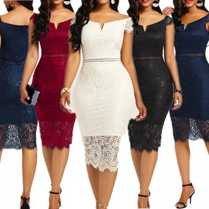 Lace Hollow Backless Elegant Party Chic Retro Dress