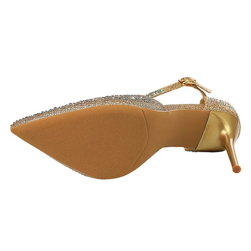BIGTREE Shiny Rhinestones High Heels