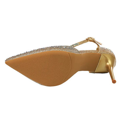 BIGTREE Shiny Rhinestones High Heels