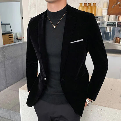 Men's Golden Velvet Suit