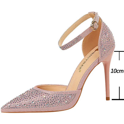 BIGTREE Shiny Rhinestones High Heels