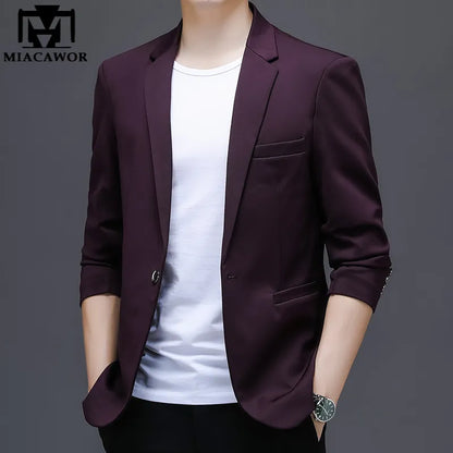 Classic Solid Color Suit Blazer