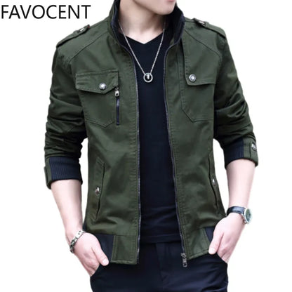 Men's Cotton Stand Collar Full Sleeves Zipper Closure  Jacket