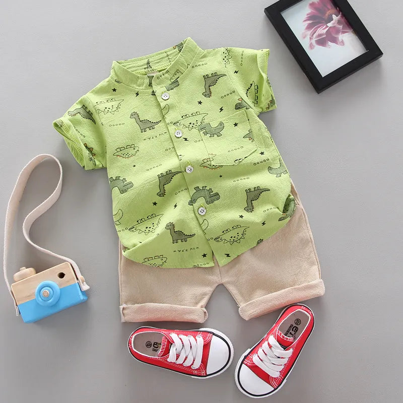 Cute Casual Short Sleeve Suit for Boys