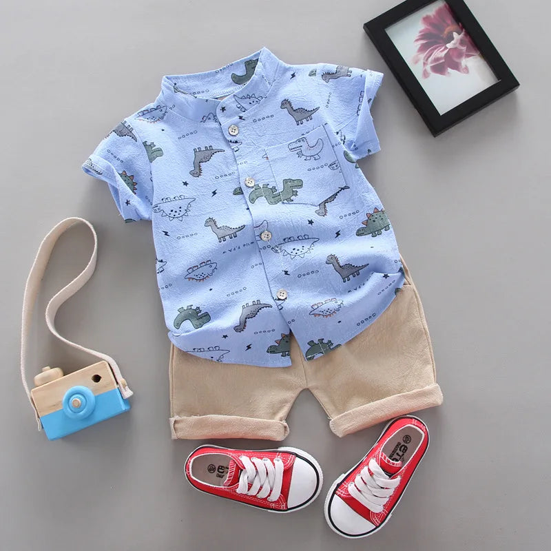 Cute Casual Short Sleeve Suit for Boys