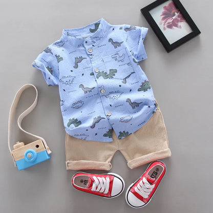 Cute Casual Short Sleeve Suit for Boys