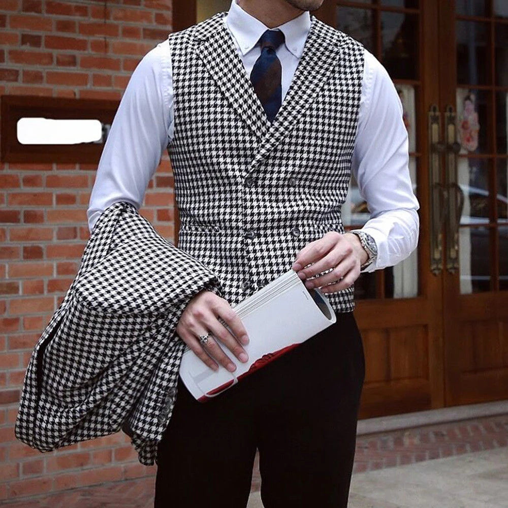 Houndstooth Blazer and Vest Set