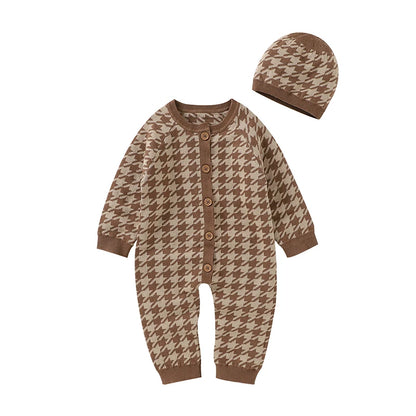 Cotton Knitted Newborn Romper Set