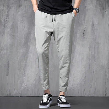 Korean Ice Silk Elastic Trousers Sports Pants