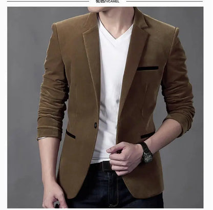 Men's Slim Fit Cotton Suit Blazer