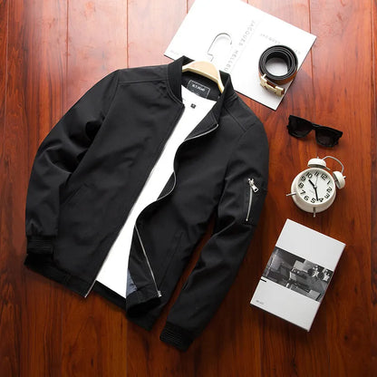 DIMUSI Spring Men's Zipper Bomber Jacket