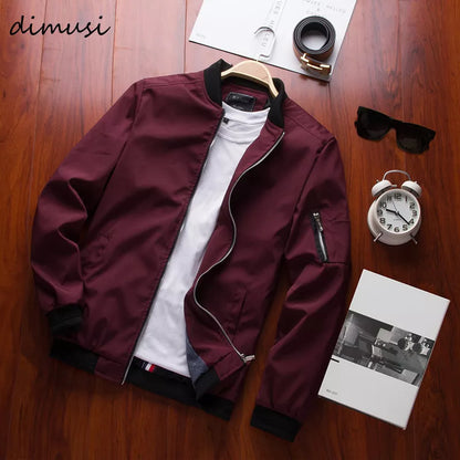 DIMUSI Spring Men's Zipper Bomber Jacket