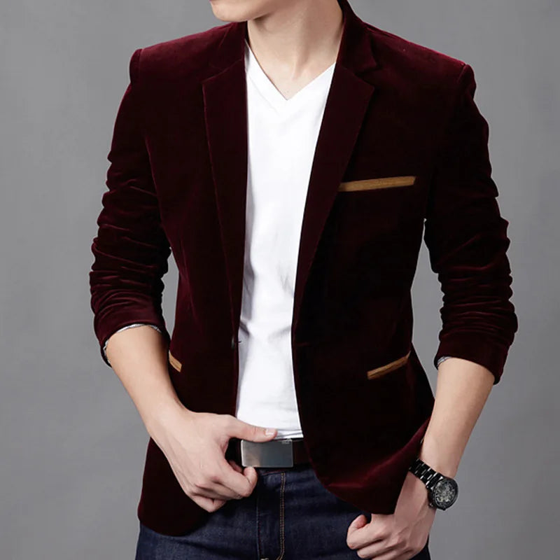 Men's Slim Fit Cotton Suit Blazer