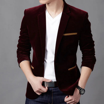 Men's Slim Fit Cotton Suit Blazer