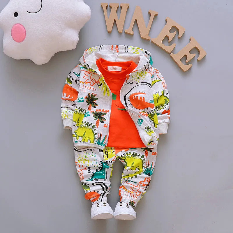 Neon Color Dino Track Suit 3 Pcs Set