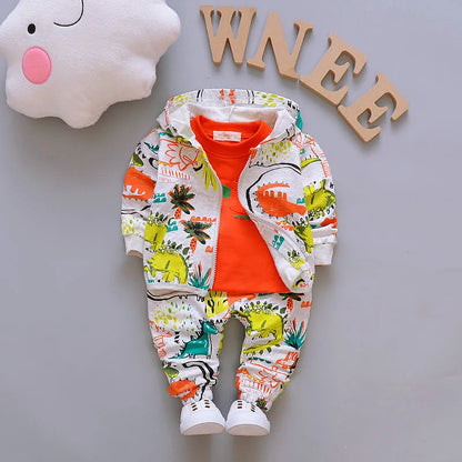 Neon Color Dino Track Suit 3 Pcs Set