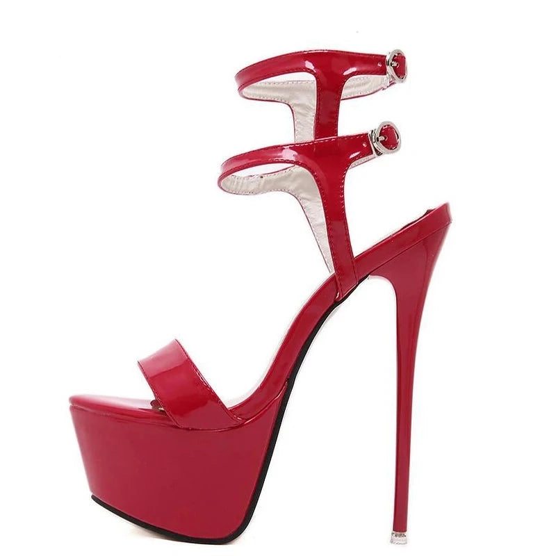 Women's Platform Stiletto Pumps Ankle Strap Super High Heels