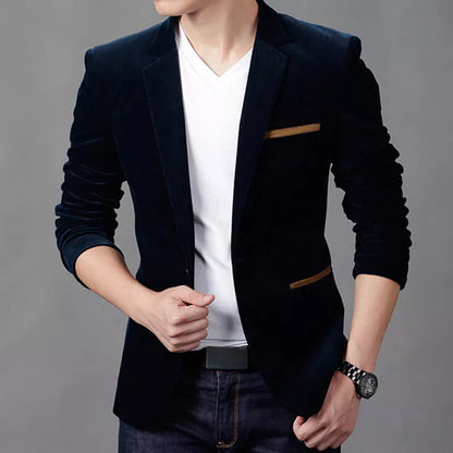 Men's Slim Fit Cotton Suit Blazer