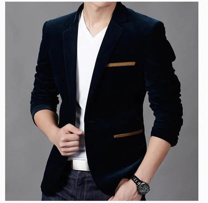 Men's Slim Fit Cotton Suit Blazer