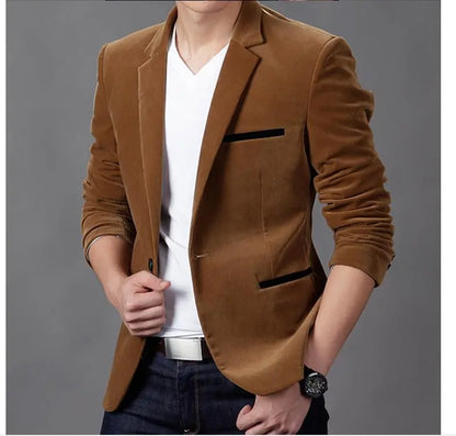 Men's Slim Fit Cotton Suit Blazer