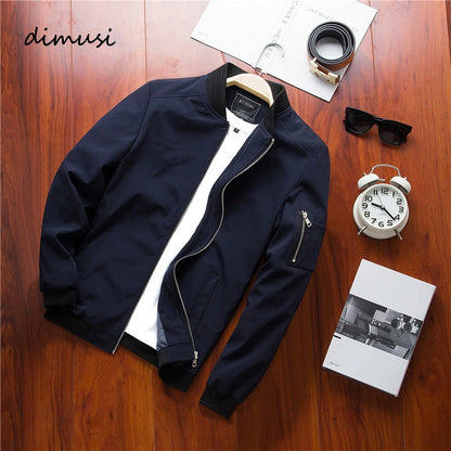 DIMUSI Spring Men's Zipper Bomber Jacket