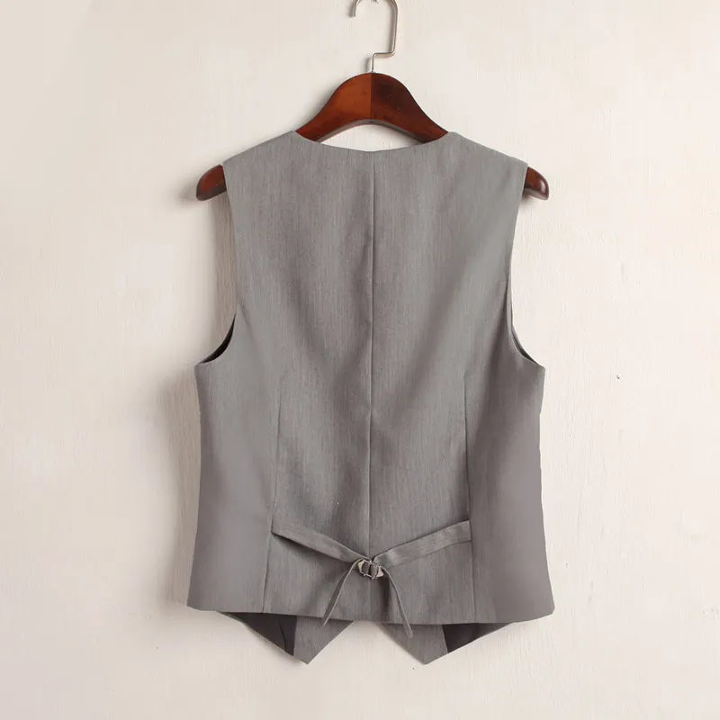 Women's Suit Vest Waistcoat Sleeveless Coat Jacket