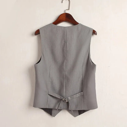 Women's Suit Vest Waistcoat Sleeveless Coat Jacket