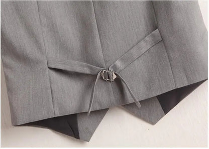 Women's Suit Vest Waistcoat Sleeveless Coat Jacket