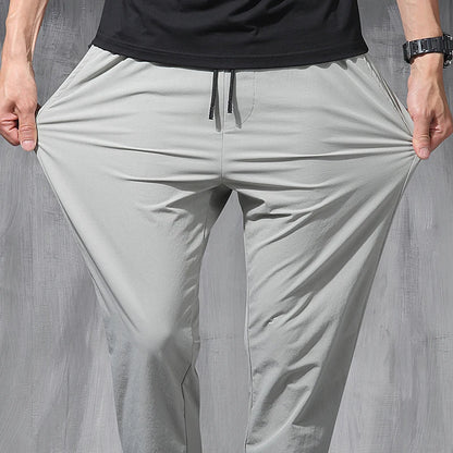 Korean Ice Silk Elastic Trousers Sports Pants