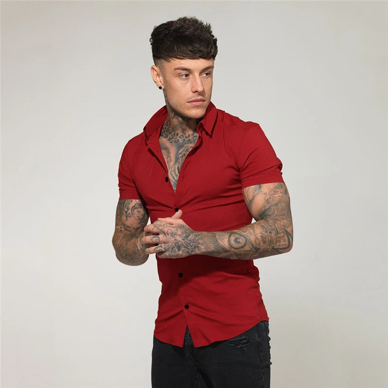 Men's Slim Fit Short Sleeve  Shirt