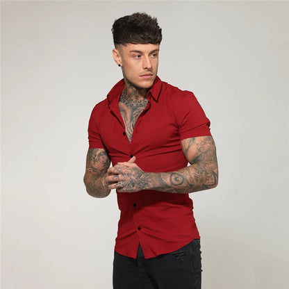 Men's Slim Fit Short Sleeve  Shirt