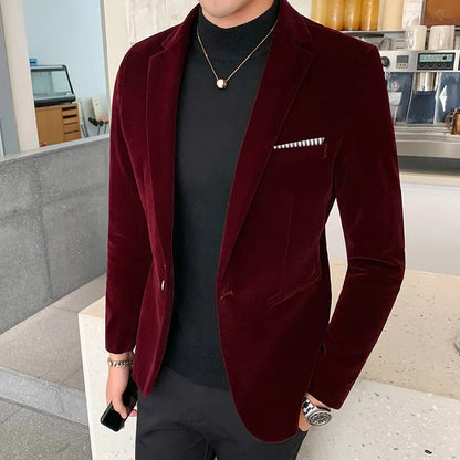 Men's Golden Velvet Suit