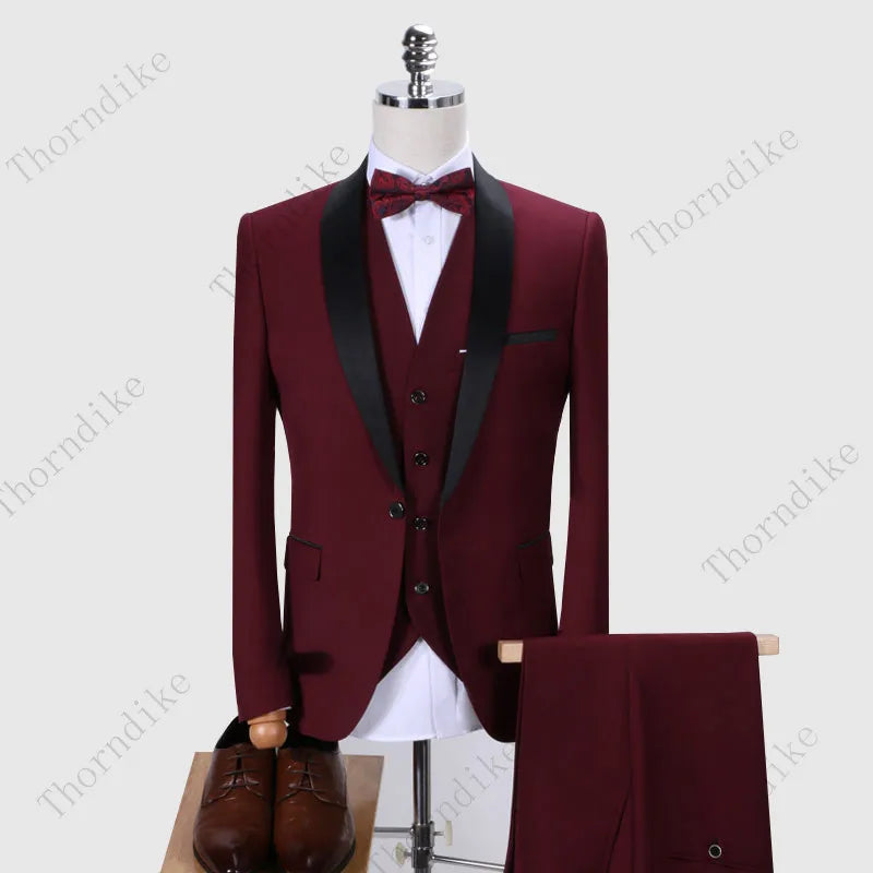Men's Slim Business Three Piece Suits