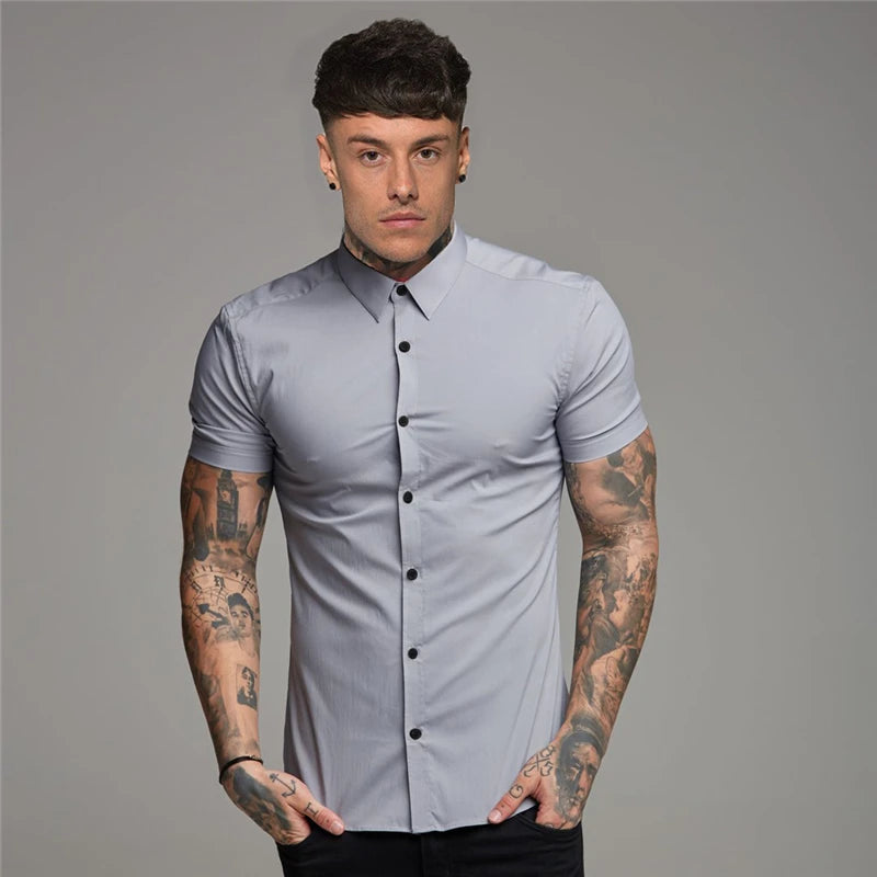 Men's Slim Fit Short Sleeve  Shirt
